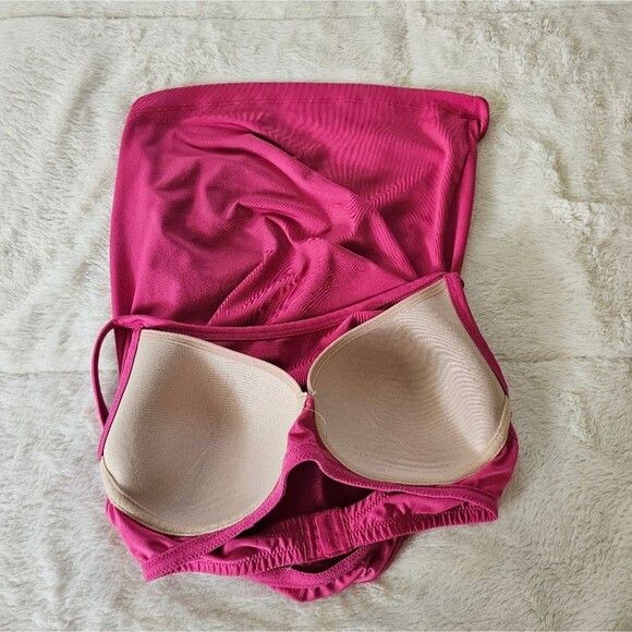 Athleta Tank Top 36C Adjustable Built in Bra Stretchy Yoga Shirt PINK - Picture 3 of 5